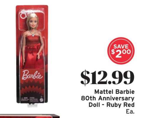 Mattel Barbie 80th Anniversary Doll - Ruby Red