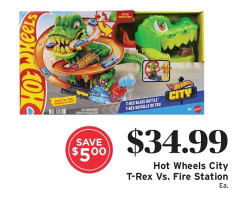 Hot Wheels City T-Rex Vs. Fire Station