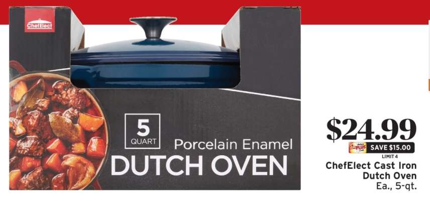 ChefElect Cast Iron Dutch Oven