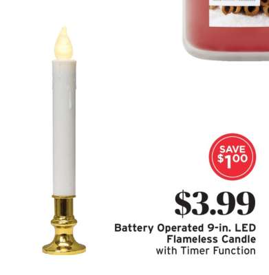 Battery Operated 9-in. LED Flameless Candle
