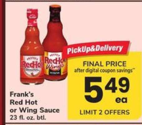 Frank's Red Hot or Wing Sauce