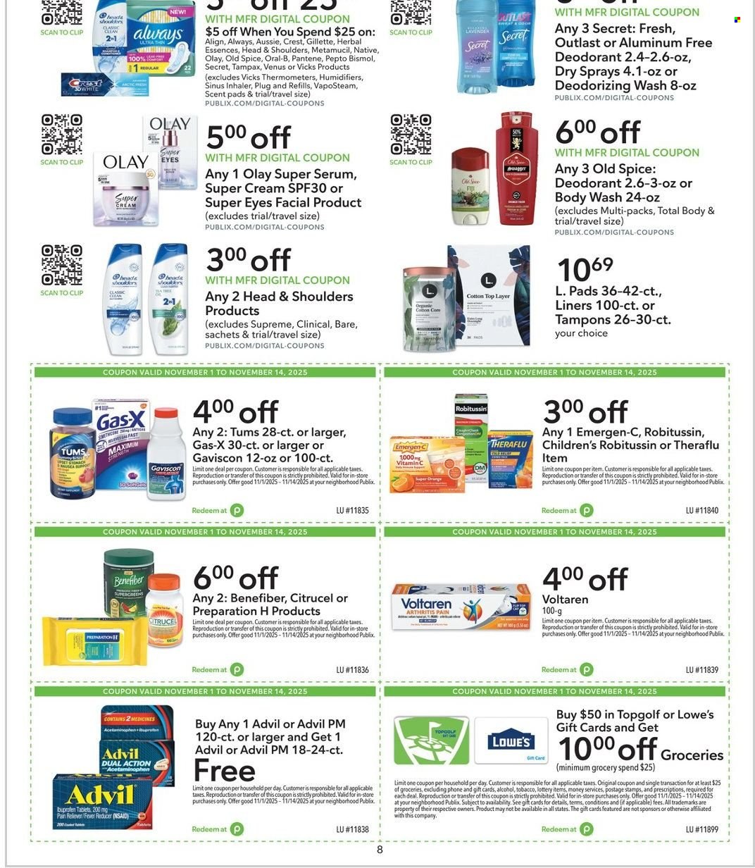 Publix ad - 11/01/2025 - 11/14/2025. Page 8