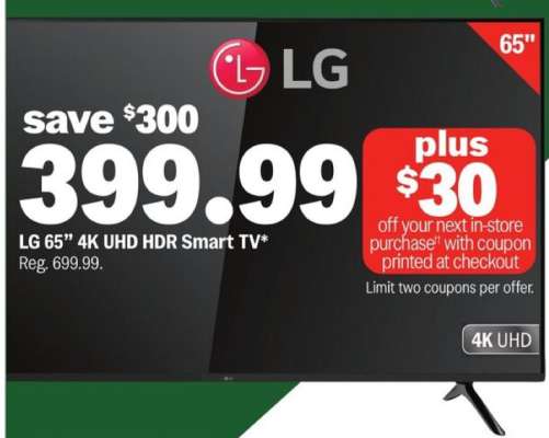 LG 65" 4K UHD HDR Smart TV*