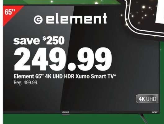 Element 65” 4K UHD HDR Xumo Smart TV