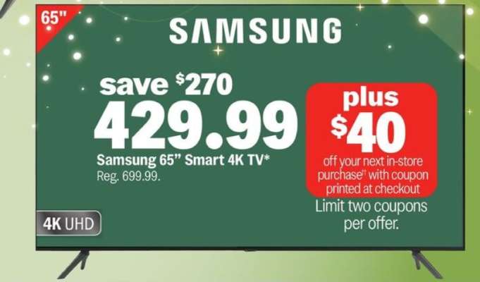 Samsung 65” Smart 4K TV