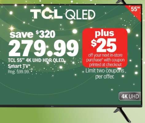 TCL 55" 4K UHD HDR QLED Smart TV