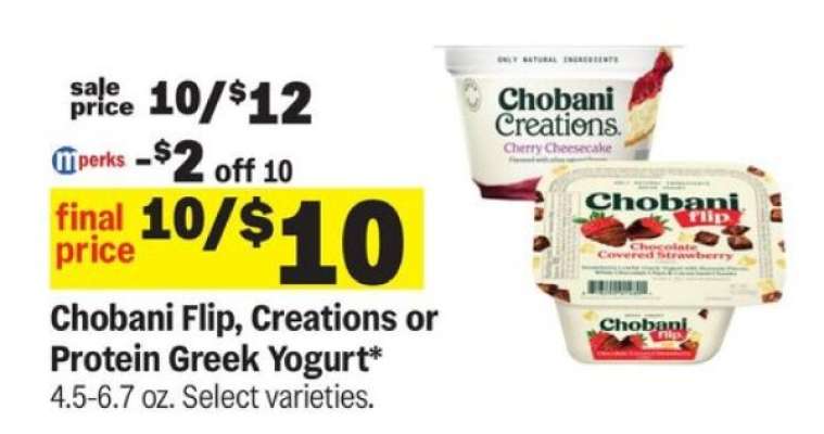 Chobani Flip, Creations or Protein Greek Yogurt*