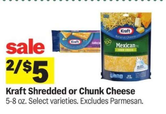 Kraft Shredded or Chunk Cheese*