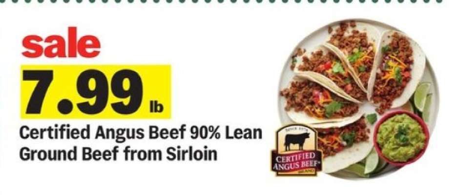 Certified Angus Beef 90% Lean Ground Beef from Sirloin