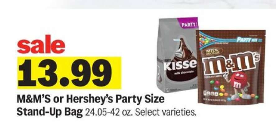 M&M'S or Hershey's Party Size Stand-Up Bag