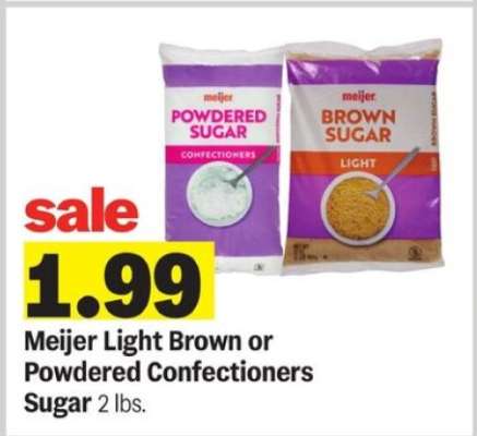 Meijer Light Brown or Powdered Confectioners Sugar