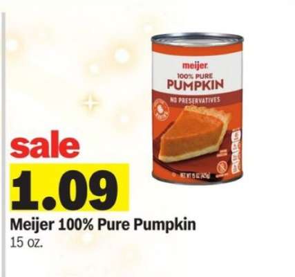 Meijer 100% Pure Pumpkin