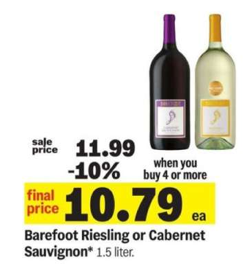 Barefoot Riesling or Cabernet Sauvignon