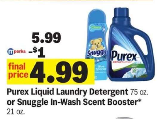 Purex Liquid Laundry Detergent or Snuggle In-Wash Scent Booster