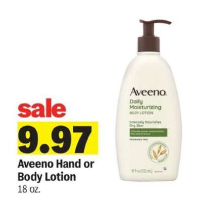 Aveeno Hand or Body Lotion
