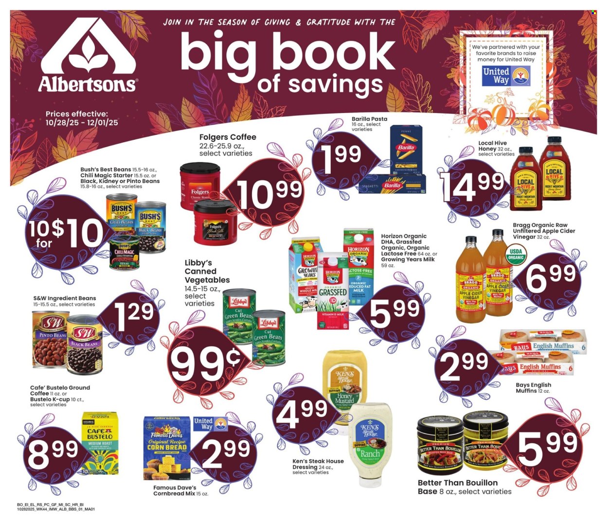 Albertsons ad - 10/28/2025 - 12/01/2025. Page 1