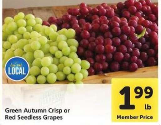 Green Autumn Crisp or Red Seedless Grapes
