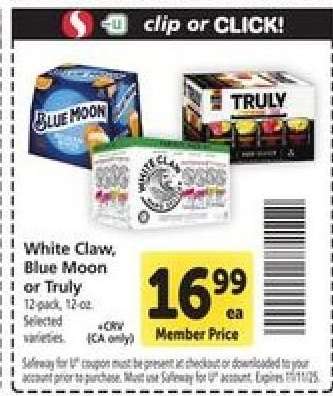 White Claw, Blue Moon or Truly