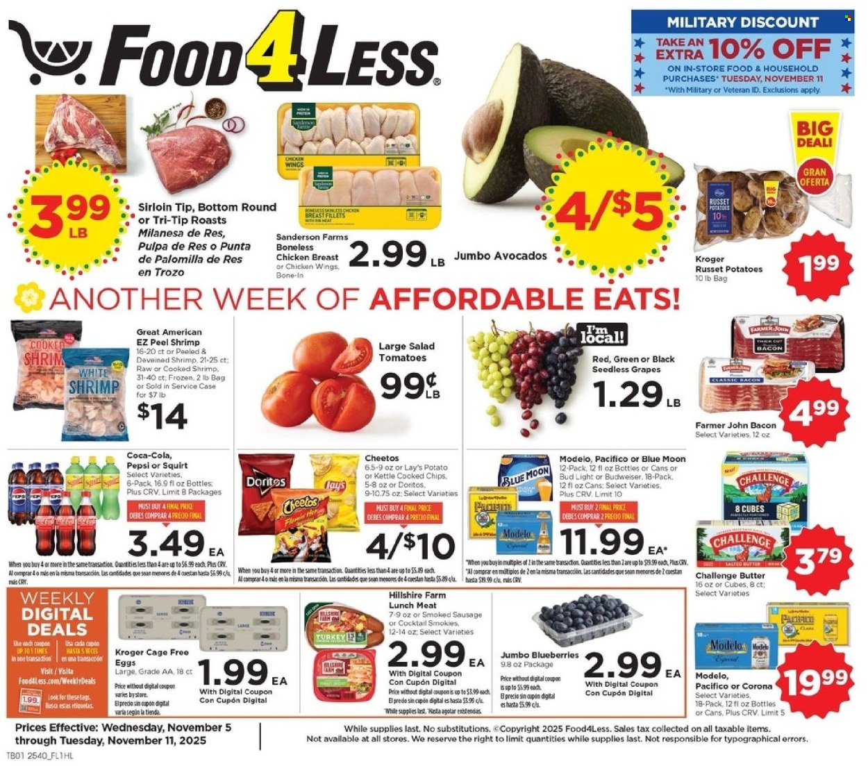 Food 4 Less ad - 11/05/2025 - 11/11/2025. Page 1