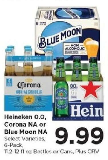 Heineken 0.0, Corona NA or Blue Moon NA