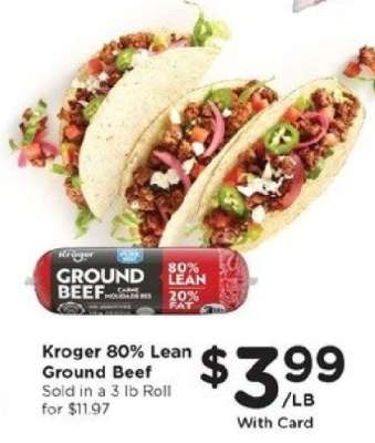 Kroger 80% Lean Ground Beef