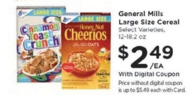 General Mills Large Size Cereal