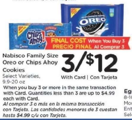 Nabisco Family Size Oreo or Chips Ahoy! Cookies*