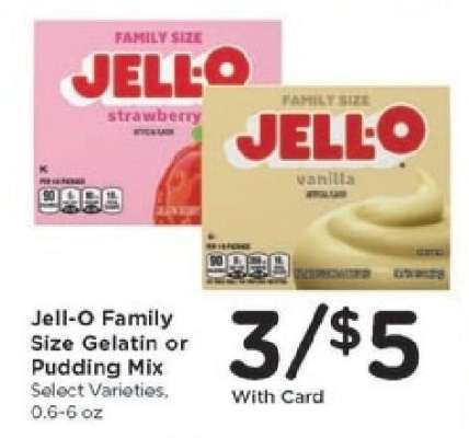Jell-O Family Size Gelatin or Pudding Mix