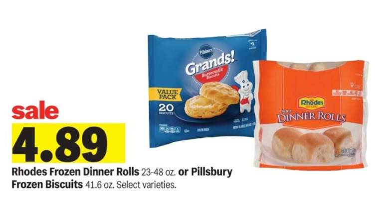 Rhodes Frozen Dinner Rolls or Pillsbury Frozen Biscuits