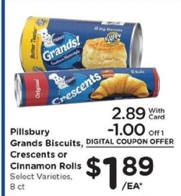 Pillsbury Grands Biscuits, Crescents or Cinnamon Rolls