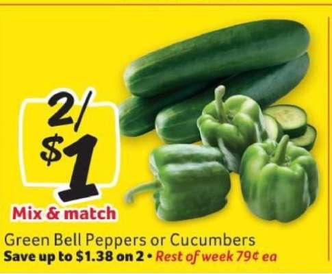 Green Bell Peppers or Cucumbers