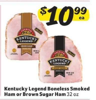Kentucky Legend Boneless Smoked Ham or Brown Sugar Ham