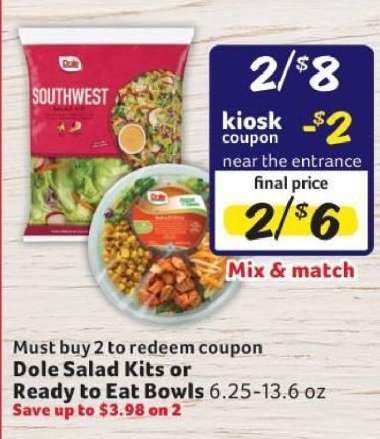 Dole Salad Kits or Ready to Eat Bowls