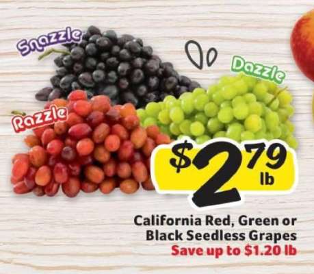 California Red, Green or Black Seedless Grapes
