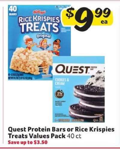 Quest Protein Bars or Rice Krispies Treats Values Pack