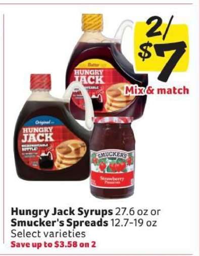 Hungry Jack Syrups or Smucker's Spreads