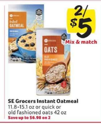 SE Grocers Instant Oatmeal