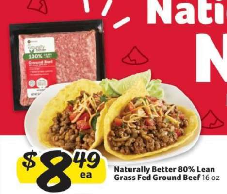 Naturally Better 80% Lean Grass Fed Ground Beef