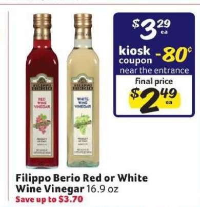 Filippo Berio Red or White Wine Vinegar