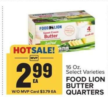 FOOD LION BUTTER QUARTERS
