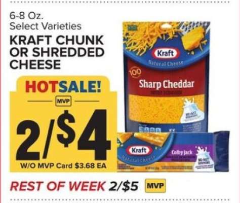 Kraft Chunk or Shredded Cheese