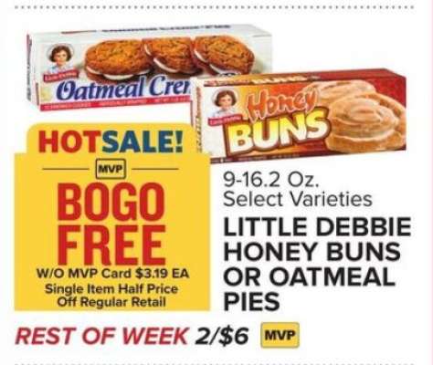 Little Debbie Honey Buns or Oatmeal Pies