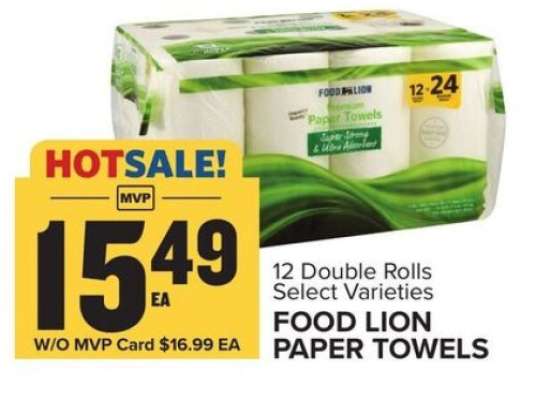 FOOD LION PAPER TOWELS