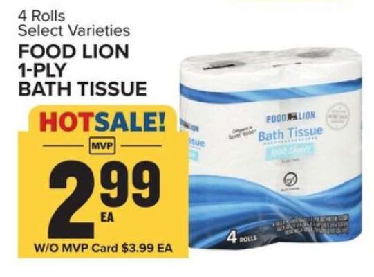 FOOD LION 1-PLY BATH TISSUE