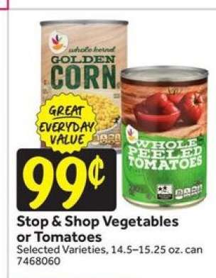 Stop & Shop Vegetables or Tomatoes
