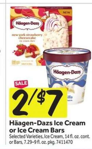 Häagen-Dazs Ice Cream or Ice Cream Bars