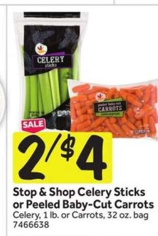 Stop & Shop Celery Sticks or Peeled Baby-Cut Carrots