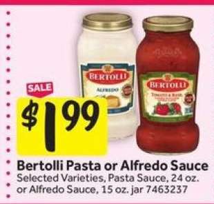 Bertolli Pasta or Alfredo Sauce