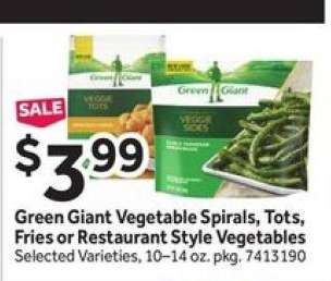 Green Giant Vegetable Spirals, Tots, Fries or Restaurant Style Vegetables