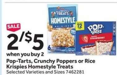 Pop-Tarts, Crunchy Poppers or Rice Krispies Homestyle Treats